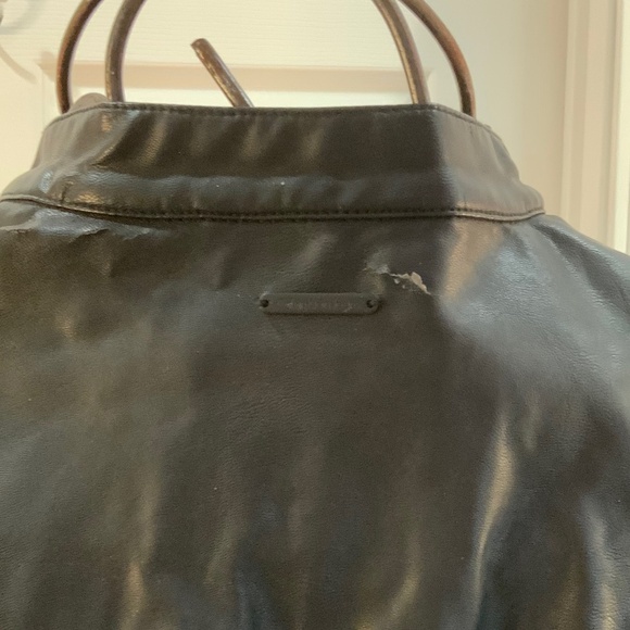CALVIN KLEIN JEANS BLACK FAUX LEATHER JACKET SIZE XL - Picture 7 of 7